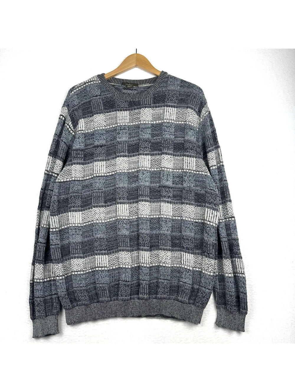 Ermenegildo Zegna XXL Knit Sweater Sweatshirt Geometric Grandpa Made in Italy